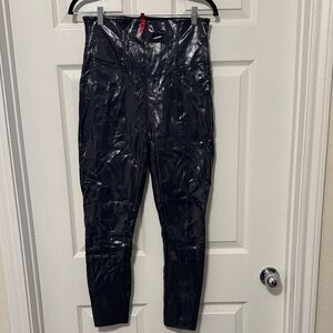 SPANX Faux Patent Leather Navy Legging